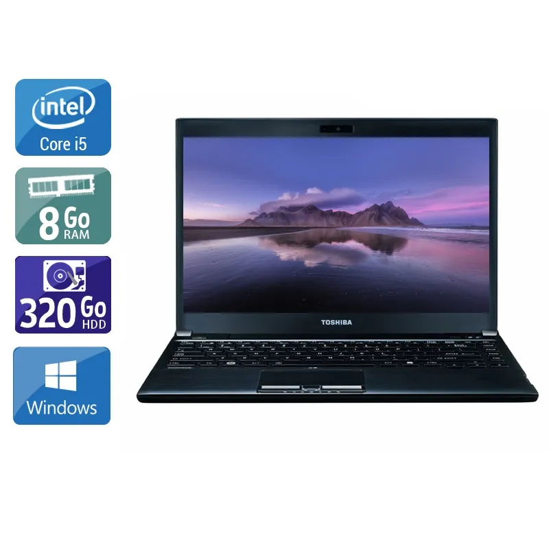 Portégé R930 13,3" 2012 - Intel Core i5 2,6Ghz - 2 - 8Go DDR3 - 320Go HDD - Intel HD Graphics 4000 - Gris / Noir - Windows 10 - AZERTY