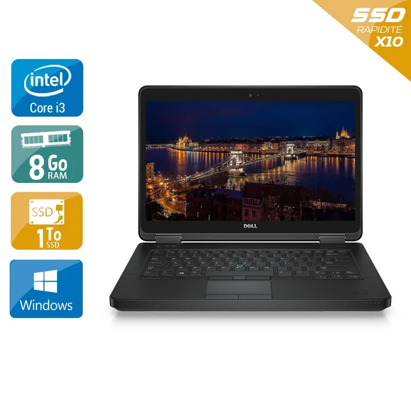 Latitude E5440 14" 2013 - Intel Core i3 1,9Ghz - 2 - 8Go DDR3 - 1To SSD - Intel HD Graphics 4400 - Gris / Noir - Windows 10 - AZERTY