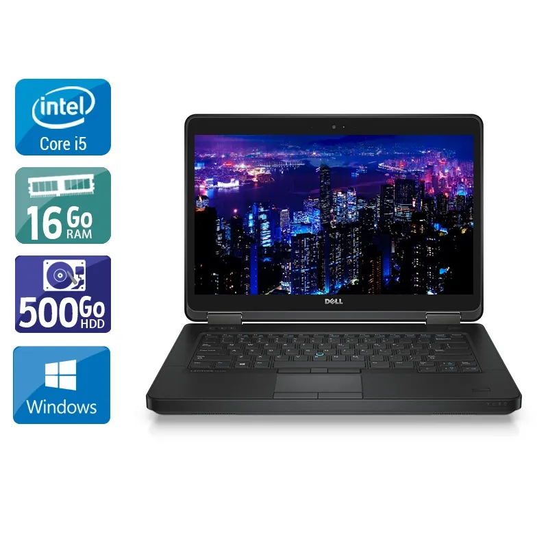 Latitude E5440 14" 2013 - Intel Core i5 1,9Ghz - 2 - 16Go DDR3 - 500Go HDD - Intel HD Graphics 4400 - Gris / Noir - Windows 10 - AZERTY