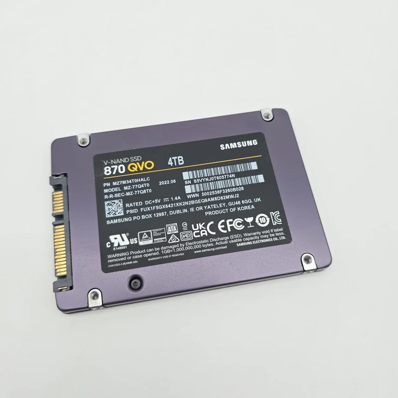 Samsung 870 QVO 4TB, SATA SSD Storage