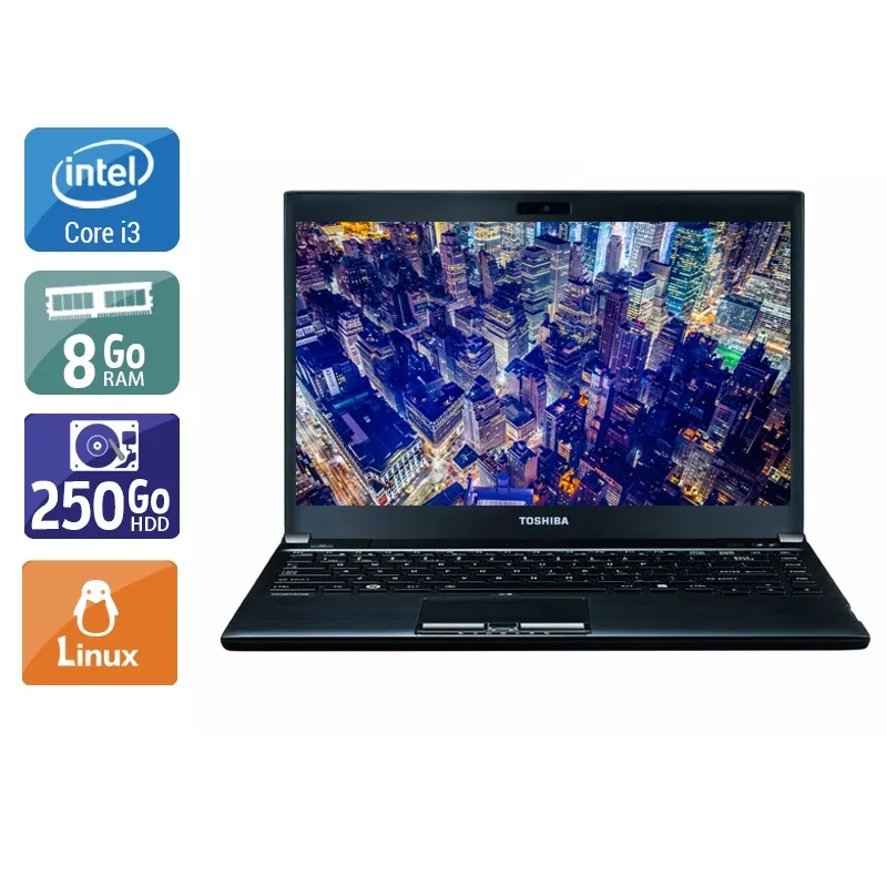 Portégé R930 13,3" 2012 - Intel Core i3 2,5Ghz - 2 - 8Go DDR3 - 250Go HDD - Intel HD Graphics 4000 - Gris / Noir - Linux - AZERTY