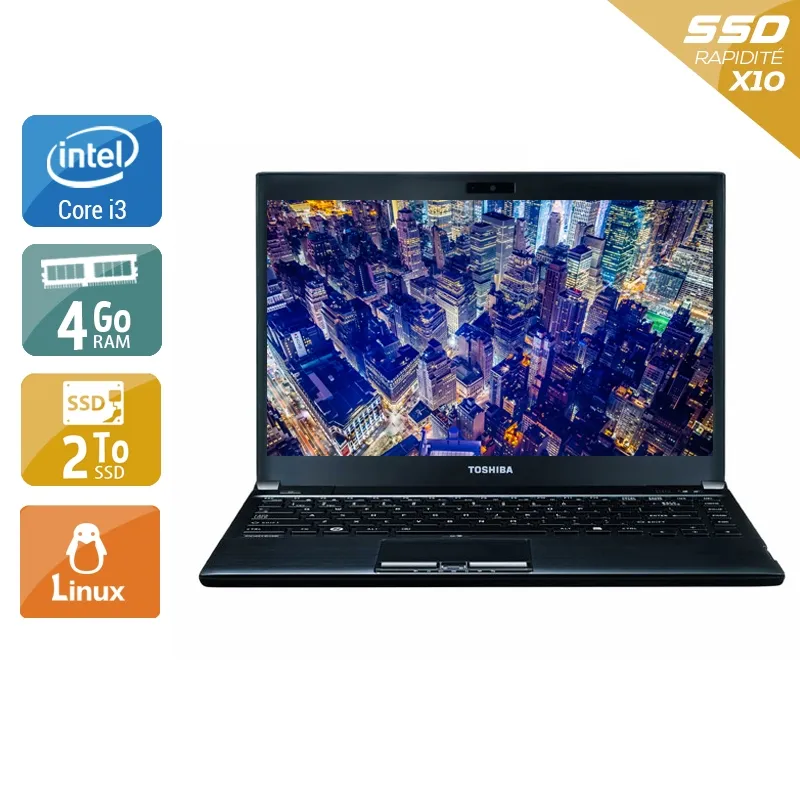 Portégé R930 13,3" 2012 - Intel Core i3 2,5Ghz - 2 - 4Go DDR4 - 2To SSD - Intel HD Graphics 4000 - Gris / Noir - Linux - AZERTY