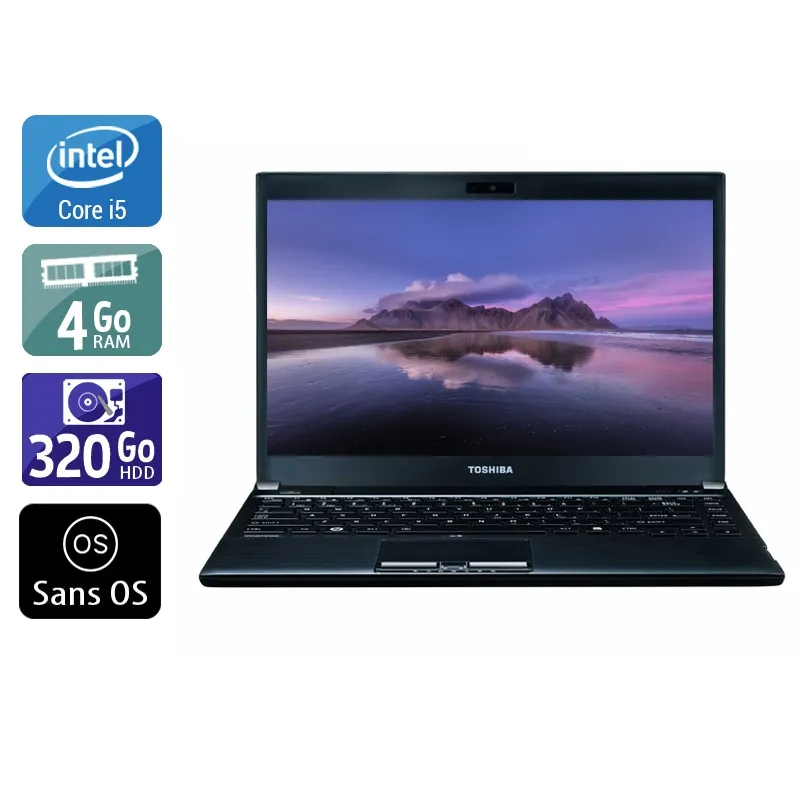 Portégé R930 13,3" 2012 - Intel Core i5 2,6Ghz - 2 - 4Go DDR4 - 320Go HDD - Intel HD Graphics 4000 - Gris / Noir - Sans OS - AZERTY