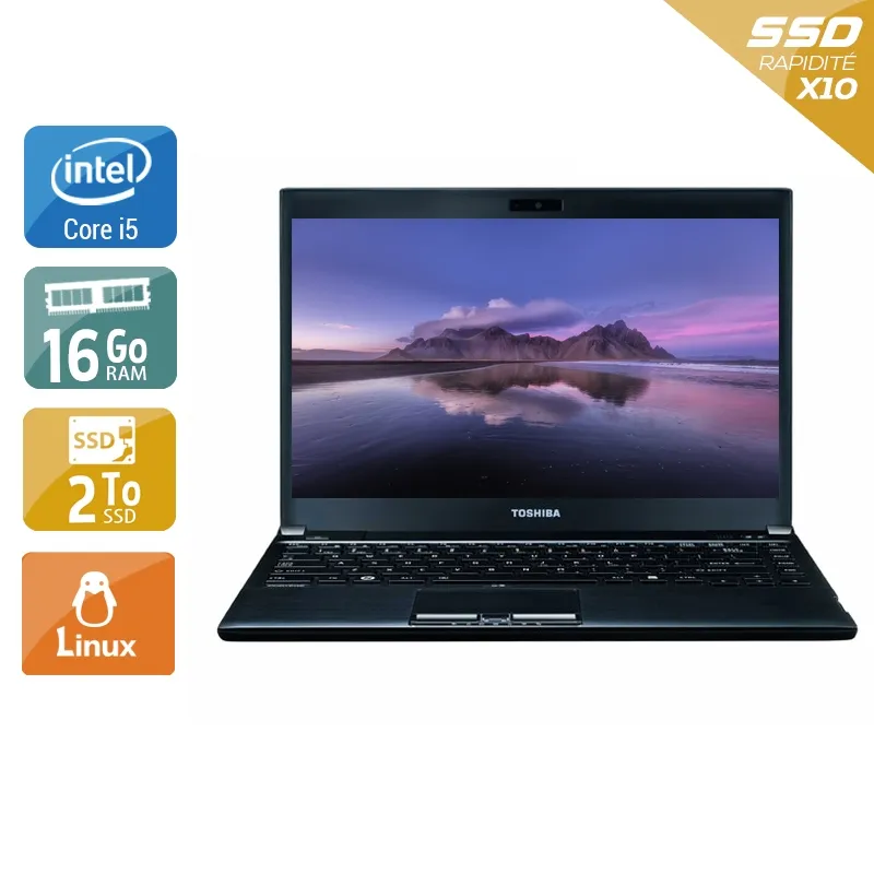 Portégé R930 13,3" 2012 - Intel Core i5 2,6Ghz - 2 - 16Go DDR3 - 2To SSD - Intel HD Graphics 4000 - Gris / Noir - Linux - AZERTY