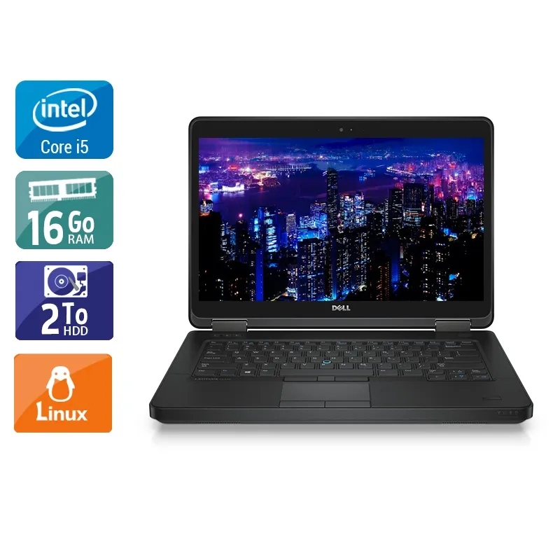 Latitude E5440 14" 2013 - Intel Core i5 1,9Ghz - 2 - 16Go DDR3 - 2To HDD - Intel HD Graphics 4400 - Gris / Noir - Linux - AZERTY