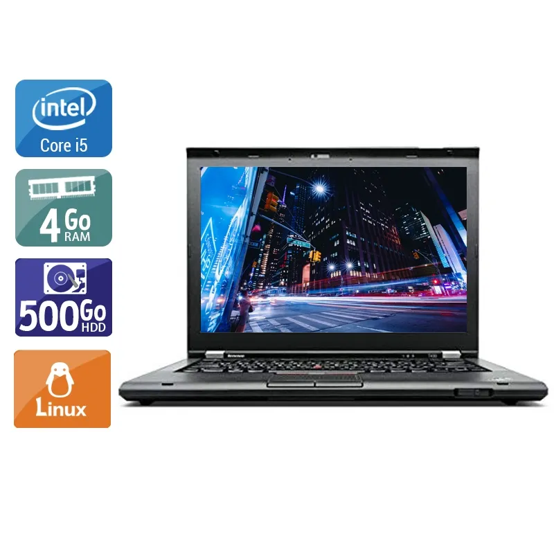 ThinkPad T430 14,1" 2012 - Intel Core i5 2,6Ghz - 2 - 4Go DDR4 - 500Go HDD - Intel HD Graphics 4000 - Gris / Noir - Linux - AZERTY