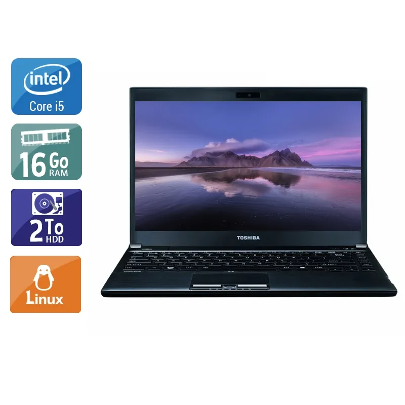 Portégé R930 13,3" 2012 - Intel Core i5 2,6Ghz - 2 - 16Go DDR3 - 2To HDD - Intel HD Graphics 4000 - Gris / Noir - Linux - AZERTY