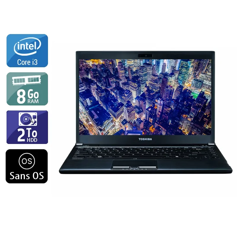 Portégé R930 13,3" 2012 - Intel Core i3 2,5Ghz - 2 - 16Go DDR3 - 2To HDD - Intel HD Graphics 4000 - Gris / Noir - Sans OS - AZERTY