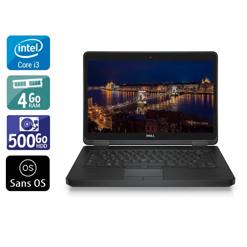 Latitude E5440 14" 2013 - Intel Core i3 1,9Ghz - 2 - 4Go DDR4 - 500Go HDD - Intel HD Graphics 4400 - Gris / Noir - Sans OS - AZERTY