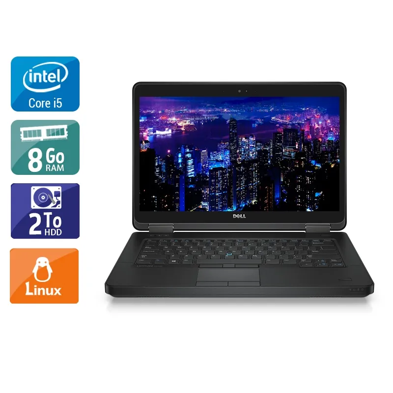 Latitude E5440 14" 2013 - Intel Core i5 1,9Ghz - 2 - 8Go DDR3 - 2To HDD - Intel HD Graphics 4400 - Gris / Noir - Linux - AZERTY