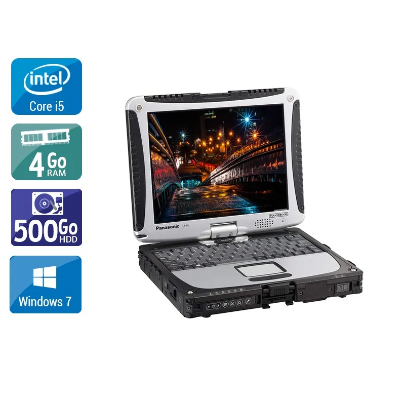 ToughBook CF 19 10" 2011 - Intel Core i5 2,5Ghz - 2 - 4Go DDR4 - 500Go HDD - Intel HD Graphics - Gris / Noir - Windows 7 - AZERTY