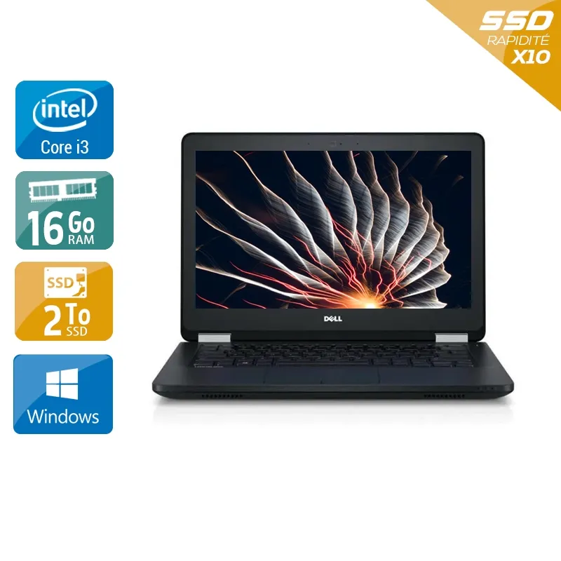 Latitude E5270 12,5" 2010 - Intel Core i3 2,3Ghz - 2 - 16Go DDR4 - 2To SSD - Intel HD Graphics 520 - Gris / Noir - Windows 10 - AZERTY
