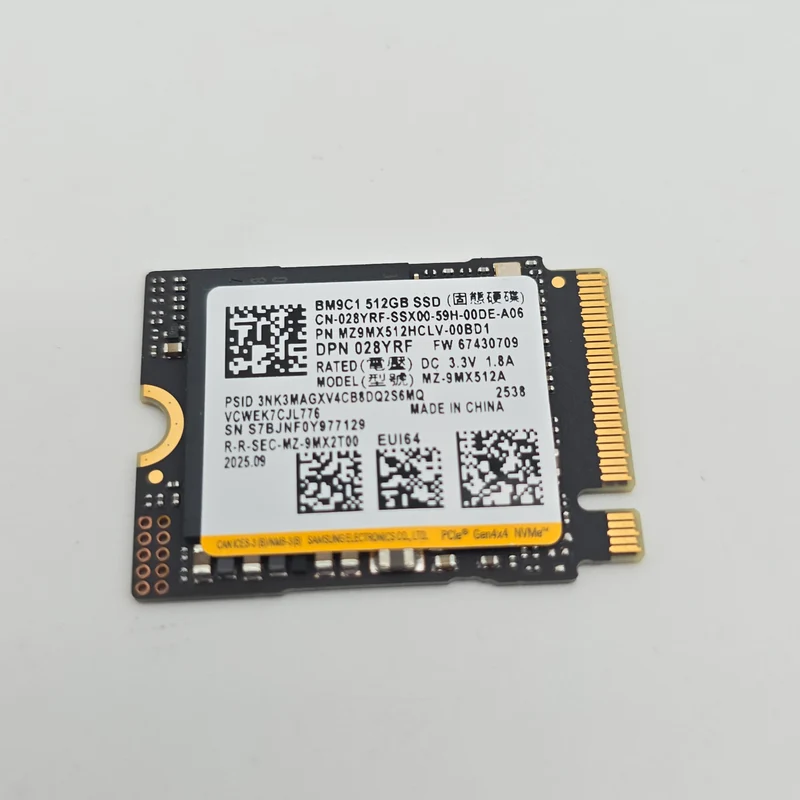 Samsung BM9C1 512GB M.2 2230 NVMe Gen4 SSD, Internal Gaming Solid State Drive Storage