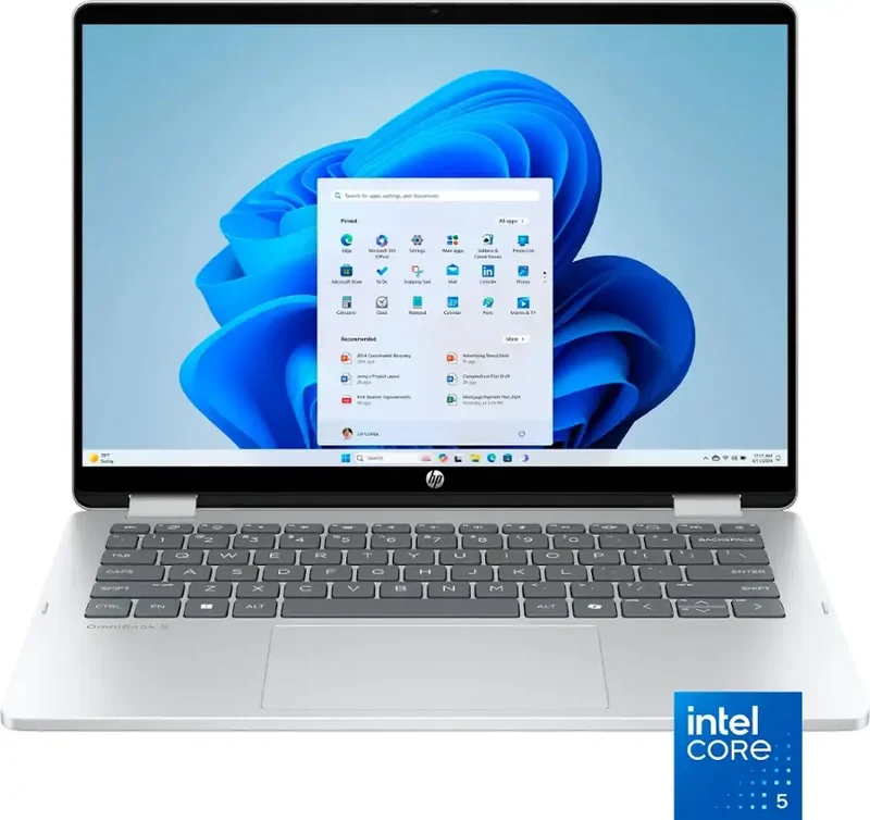 HP Omnibook 5 Flip 14-fp0013dx 2-in-1 Laptop – Intel Core 5-120U, 8GB RAM, 512GB SSD, 14” 2K Touchscreen, Win 11