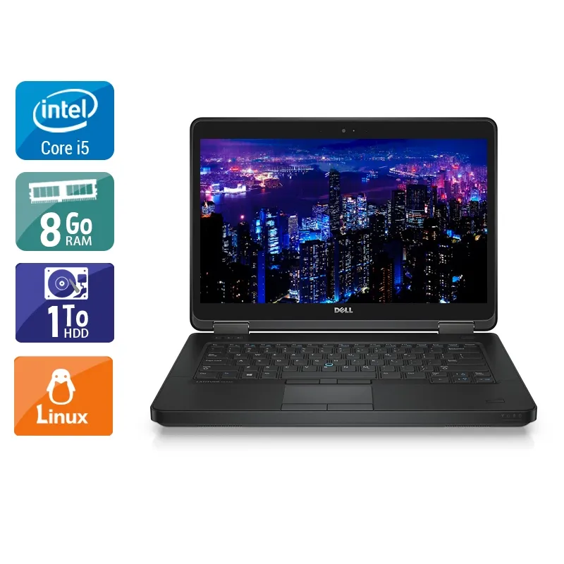 Latitude E5440 14" 2013 - Intel Core i5 1,9Ghz - 2 - 8Go DDR3 - 1To HDD - Intel HD Graphics 4400 - Gris / Noir - Linux - AZERTY