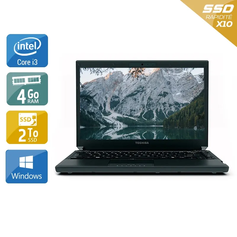 Portégé R700 13,3" 2010 - Intel Core i3 2,4Ghz - 2 - 4Go DDR4 - 2To SSD - Intel GMA HD Graphics - Gris / Noir - Windows 10 - AZERTY