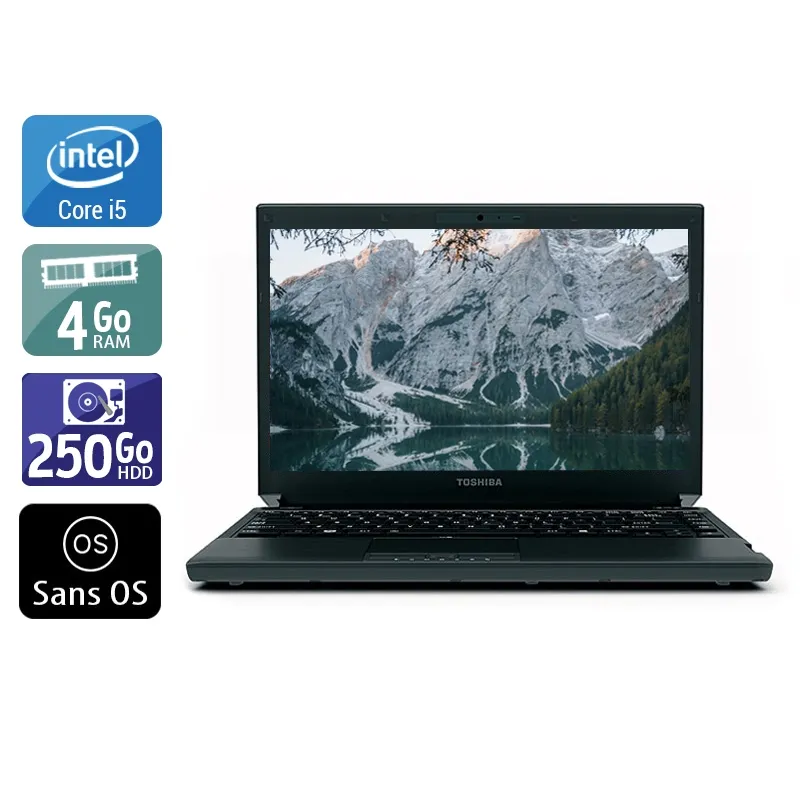 Portégé R700 13,3" 2010 - Intel Core i3 2,4Ghz - 2 - 4Go DDR4 - 250Go HDD - Intel GMA HD Graphics - Gris / Noir - Sans OS - AZERTY