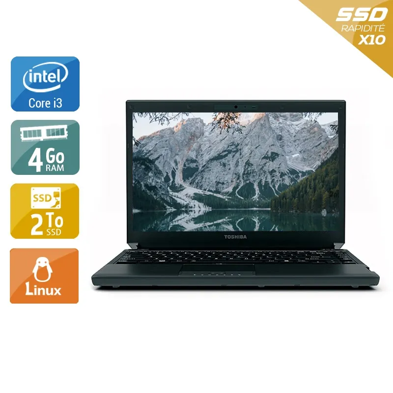 Portégé R700 13,3" 2010 - Intel Core i3 2,4Ghz - 2 - 4Go DDR4 - 2To SSD - Intel GMA HD Graphics - Gris / Noir - Linux - AZERTY