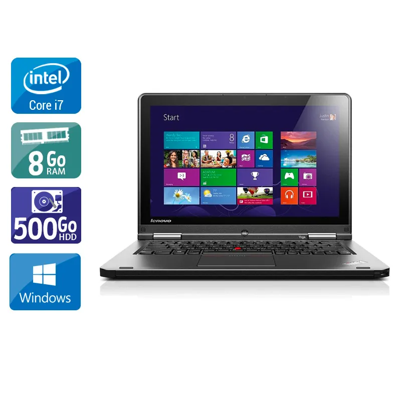Thinkpad S1 Yoga 12,5" 2014 - Intel Core i7 2Ghz - 2 - 8Go DDR3 - 500Go HDD - Intel HD Graphics 4400 - Gris / Noir - Windows 10 - AZERTY