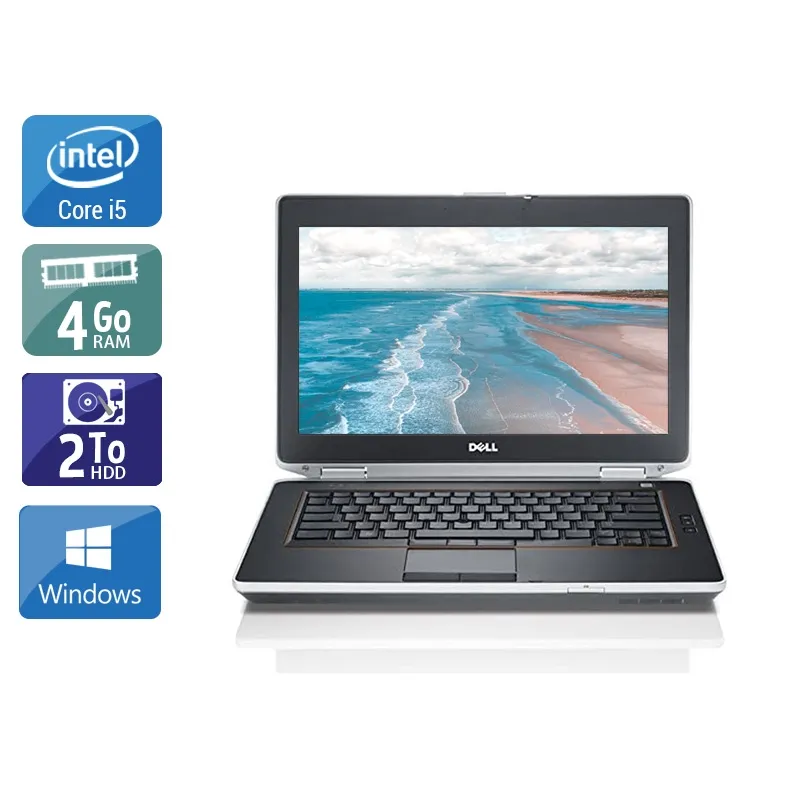 Latitude E6420 14" 2011 - Intel Core i5 2,5Ghz - 2 - 4Go DDR4 - 2To HDD - Intel HD Graphics 3000 - Gris / Noir - Windows 10 - AZERTY