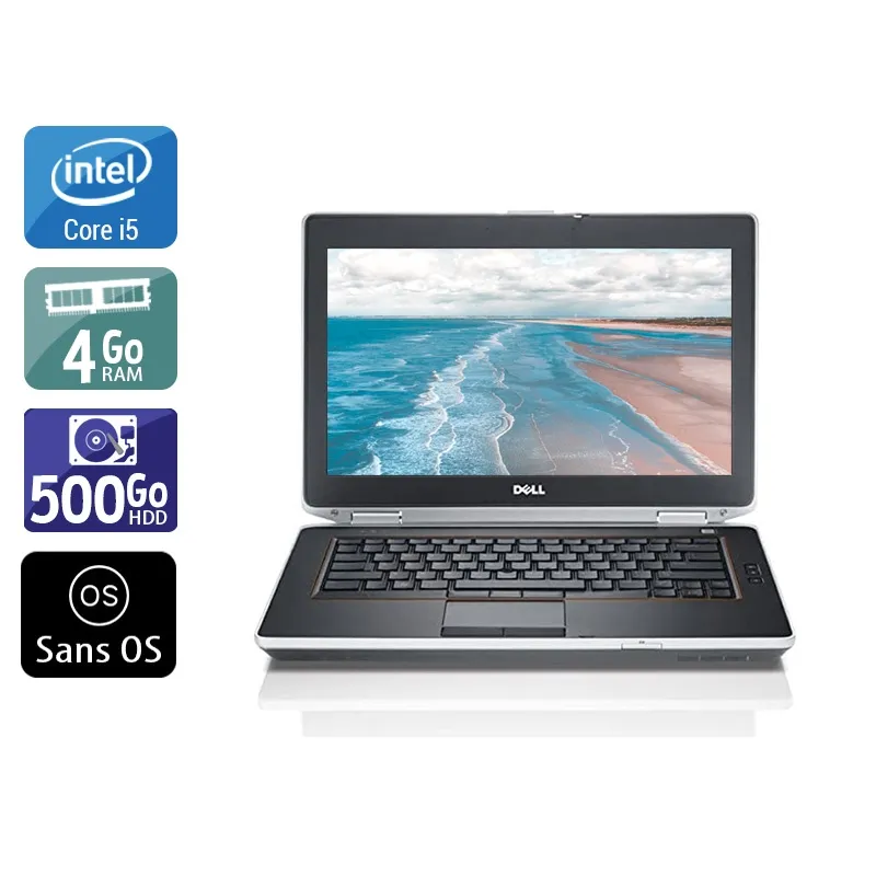 Latitude E6420 14" 2011 - Intel Core i5 2,5Ghz - 2 - 4Go DDR4 - 500Go HDD - Intel HD Graphics 3000 - Gris / Noir - Sans OS - AZERTY