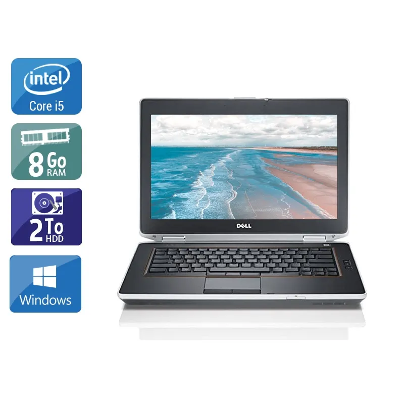 Latitude E6420 14" 2011 - Intel Core i5 2,5Ghz - 2 - 8Go DDR3 - 2To HDD - Intel HD Graphics 3000 - Gris / Noir - Windows 10 - AZERTY