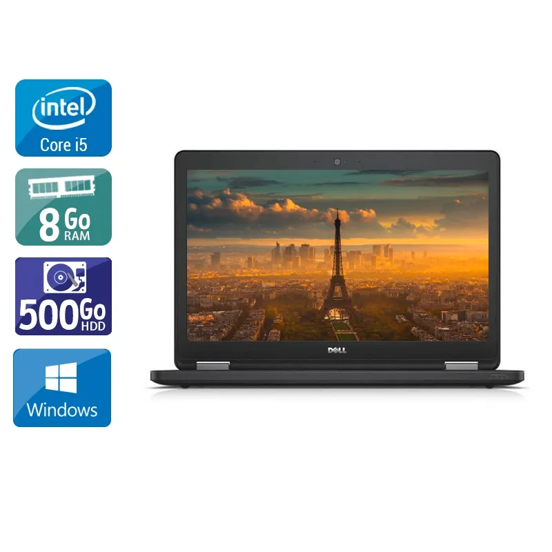 Latitude E5550 15,6" 2015 - Intel Core i5 2,3Ghz - 2 - 8Go DDR3 - 500Go HDD - Intel HD Graphics 5500 - Gris / Noir - Windows 10 - AZERTY