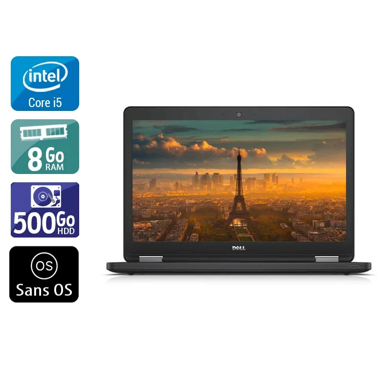 Latitude E5550 15,6" 2015 - Intel Core i5 2,3Ghz - 2 - 8Go DDR3 - 500Go HDD - Intel HD Graphics 5500 - Gris / Noir - Sans OS - AZERTY
