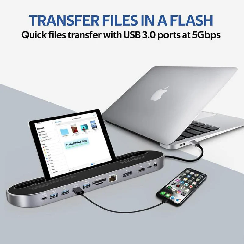 Station d’accueil USB-C 12-en-1 multifonction Vention