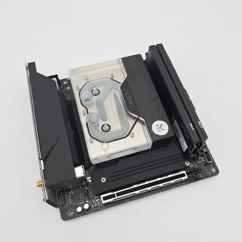 ASRock B550 Phantom Gaming ITX Gaming Motherboard, AMD Ryzen 5 5600X Processor CPU, XPG 16GB DDR4, EK Waterblock Combo