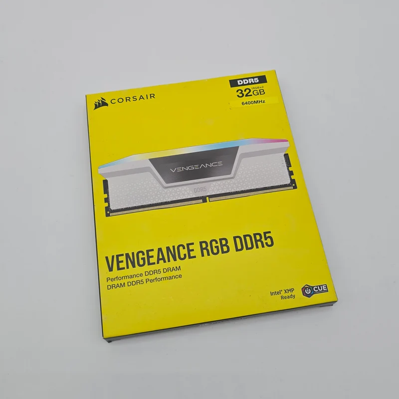 Corsair Vengeance RGB 32GB DDR5 White, 6400MHz, CL36-48-48-104, Desktop Gaming Memory RAM (2x16GB)