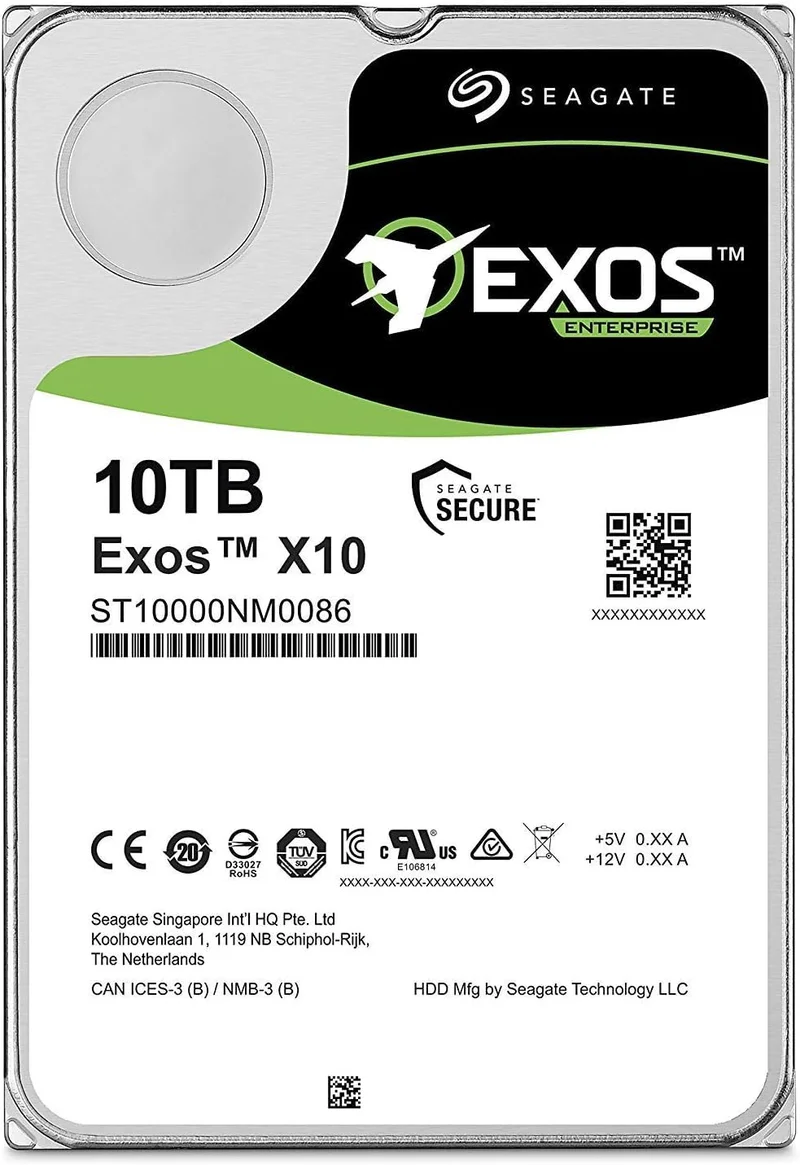 Seagate Exos X10 10TB, SATA NAS Hard Drive HDD Storage