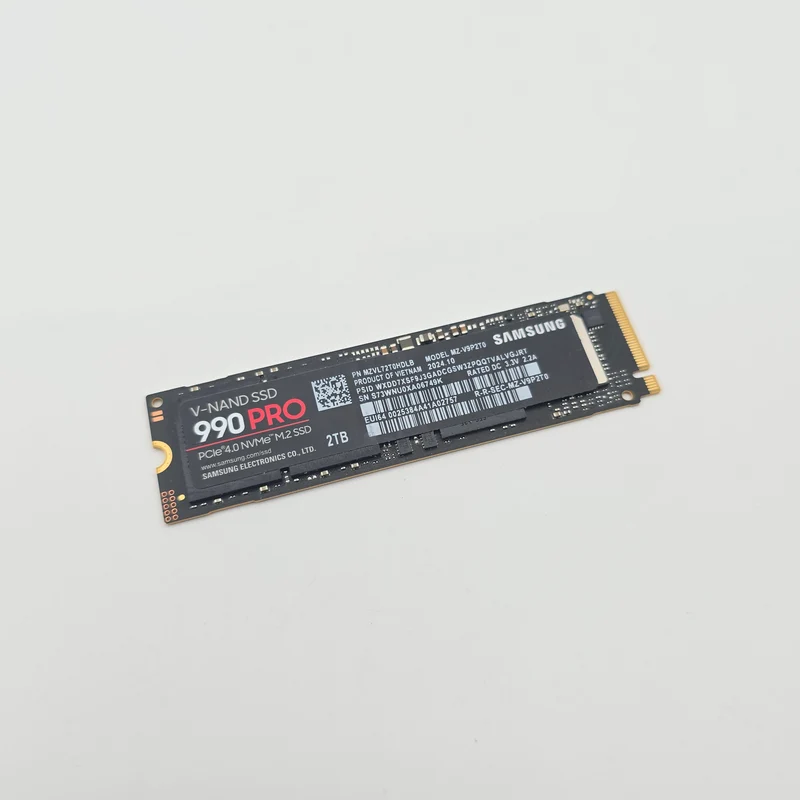 Samsung 990 Pro 2TB NVMe SSD, M.2 PCIe Gen4, 7,450 MB/s