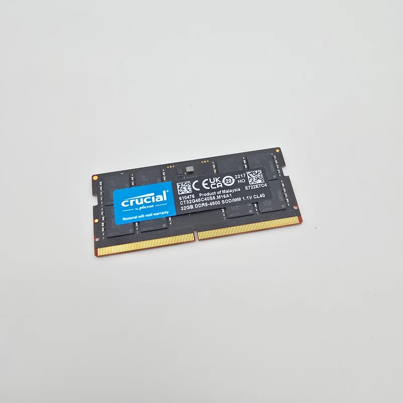 Micron Crucial 32GB DDR5, 4800MHz, CL40, SODIMM Laptop Memory RAM
