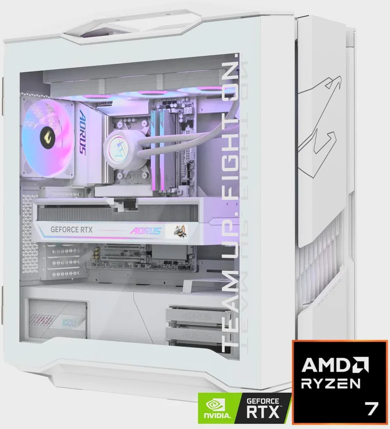 Gigabyte Aorus Supreme 5 ICE Gaming PC, AMD Ryzen 7 9800X3D, 1000W PSU, X870E Motherboard, Graphics Card and RAM Required