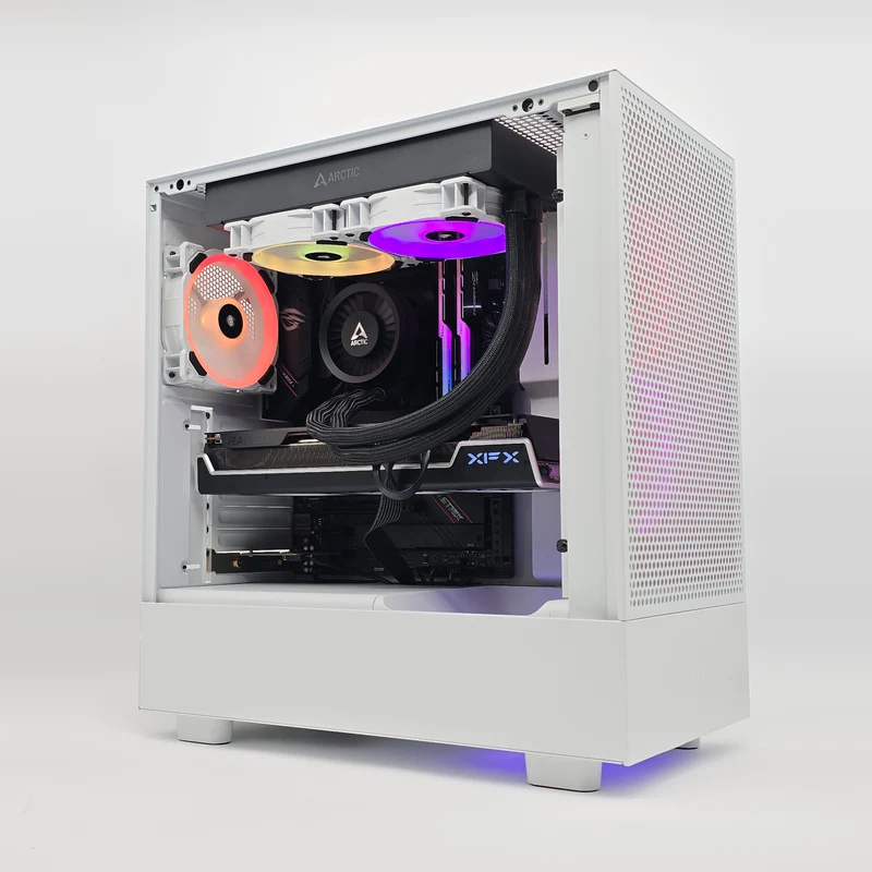 RX 7900 XT, Ryzen 7 5700X, 32GB RAM, 2TB Custom White Liquid Cooled Gaming PC