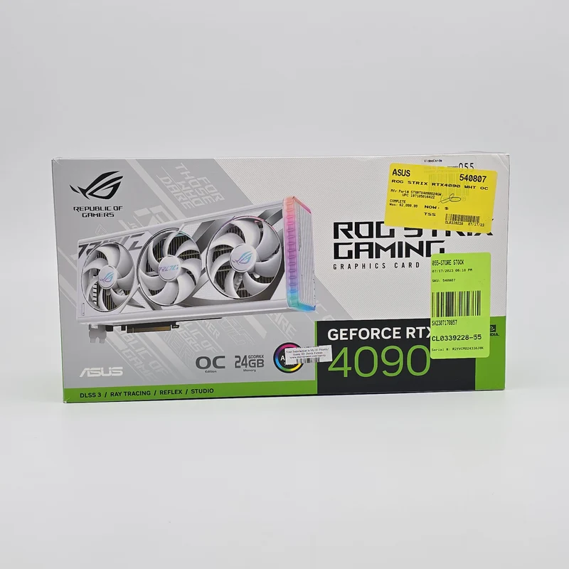 RTX 4090 ASUS ROG STRIX OC White 24GB, NVIDIA Gaming Graphics Card GPU