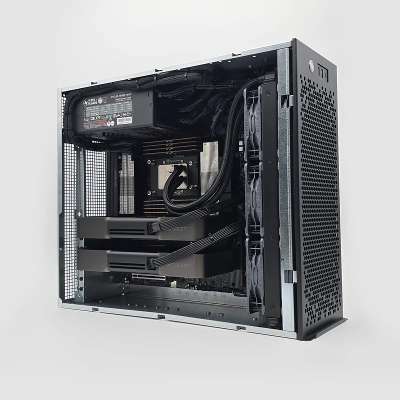 2x RTX 5090, AMD Ryzen Threadripper PRO 9975WX, 256GB DDR5 RAM, Custom High End Liquid Cooled AMD/NVIDIA Workstation PC for AI, LLM, ML