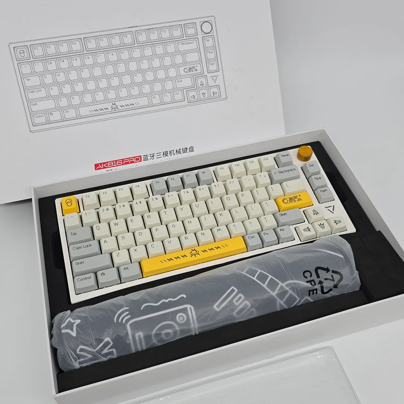 Ajazz x Nacodex AK816 PRO Wireless Mechanical Gaming Keyboard, Gateron G Pro Sliver Switch