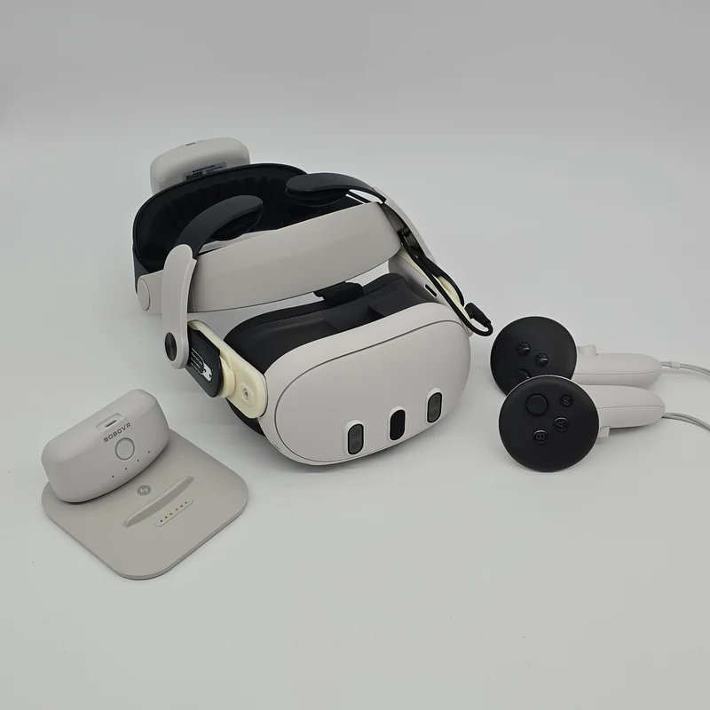 Meta Quest 3 512GB Virtual Reality Headset w/ BoboVR Head Strap, Battery Expansion