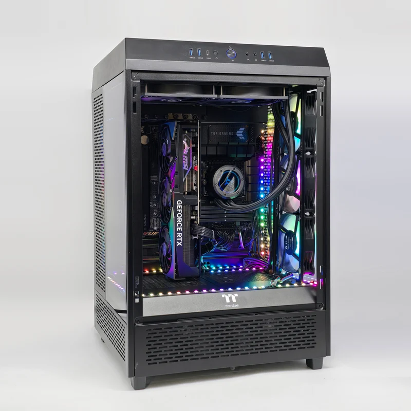 RTX 4090, Ryzen 7900X, 128GB DDR5, Thermaltake Tower Custom Liquid Cooled Gaming PC