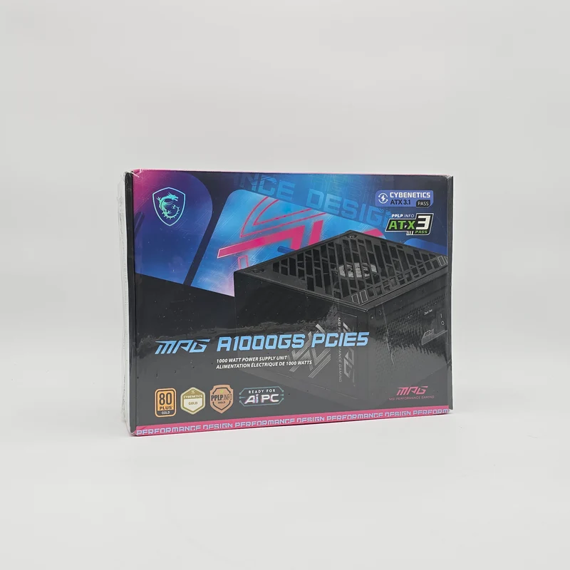 MSI A1000GS PCIe 5 PSU, Fully Modular ATX 3.1 1000W Gaming Power Supply for PC, New Sealed