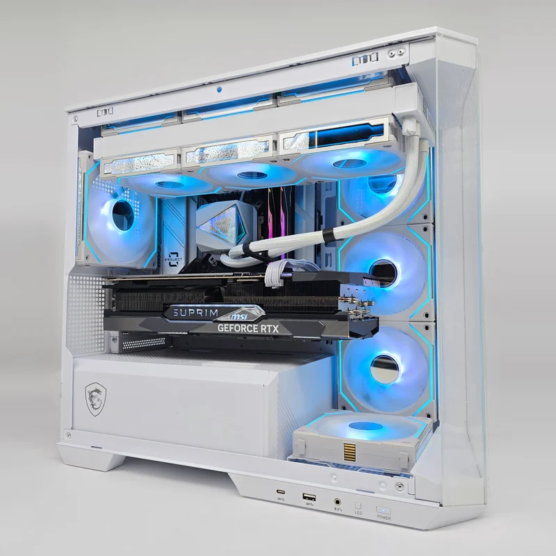 RTX 4080 Super, Ryzen 7800X3D, 32GB DDR5, 2TB, Custom Liquid Cooled White Gaming PC