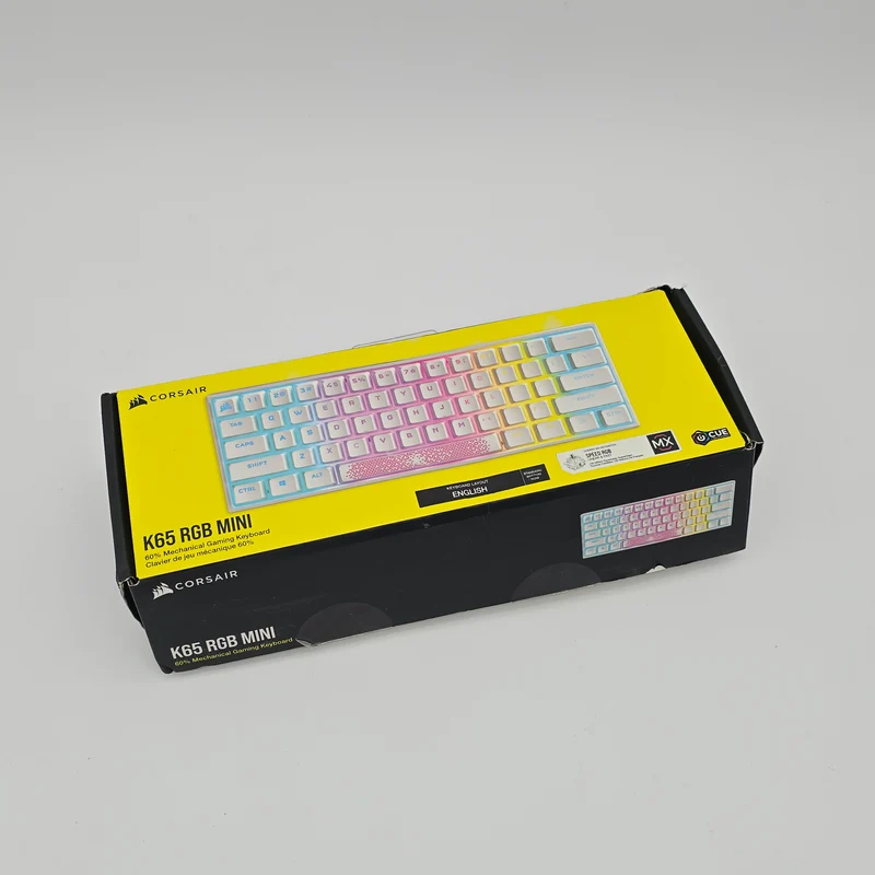 Corsair K65 RGB Mini White Wired Mechanical Gaming Keyboard, Cherry MX Speed Switches, 60%