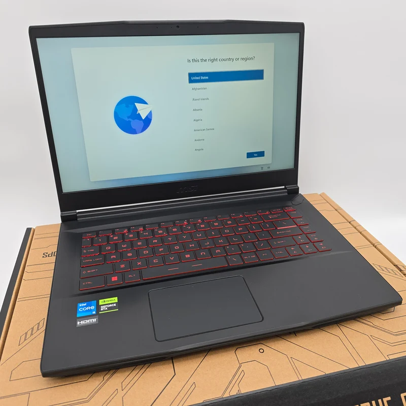 MSI Gaming Thin GF63, RTX 4050, Intel i5-12450H, 8GB RAM, 15.6" 144Hz 1080P, Gaming Laptop