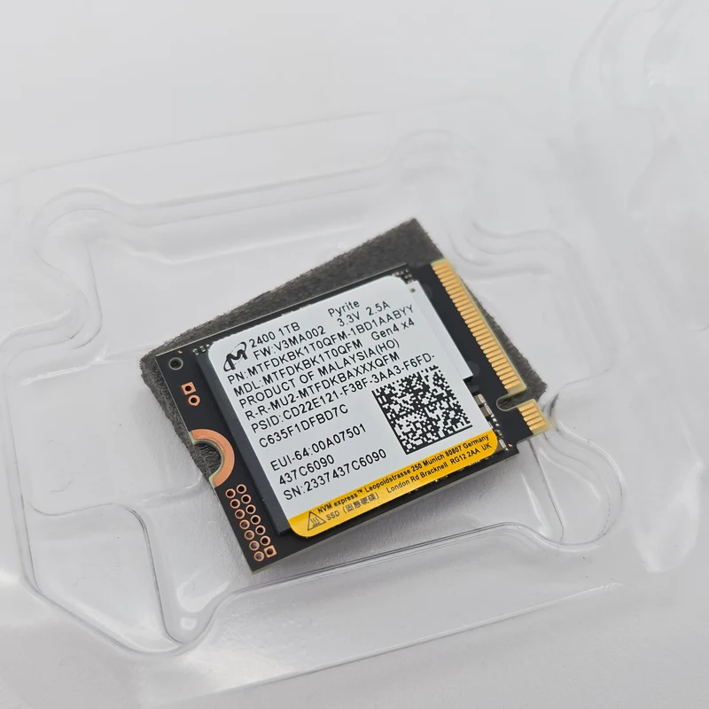 1TB NVMe SSD M.2 2230 Size, Micron NVMe Storage for PC, Steam Deck, ROG Ally, Legion Go